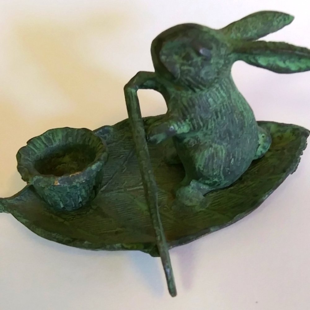 Vintage bronze candle holder